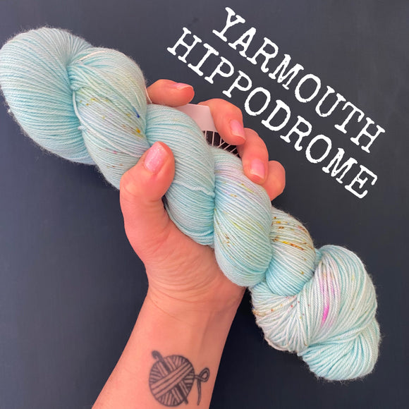 Yarmouth Hippodrome - Hand dyed 4ply/sock yarn 100g/425m superwash merino, nylon blend