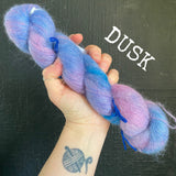 Dusk  - Hand dyed - lace weight yarn - 50g/420m - kid mohair - silk