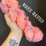 Make Waves - Hand dyed SLUB 4ply/sock yarn 100g/400m superwash merino, nylon blend