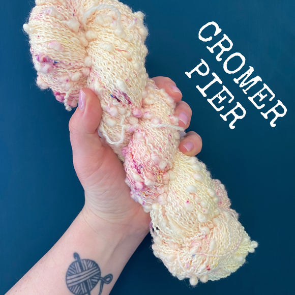 Cromer Pier - Hand dyed SLUB 4ply/sock yarn 100g/400m superwash merino, nylon blend