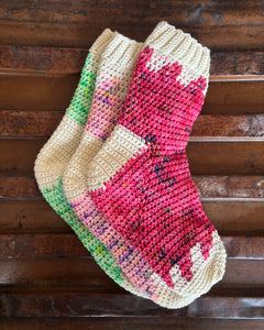 Crochet Pattern - Slouchy Slipper Socks