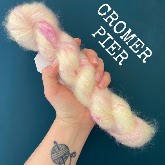 Cromer Pier  - Hand dyed - lace weight yarn - 50g/420m - kid mohair - silk