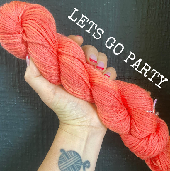 Let's Go Party - Hand dyed Aran Weight Yarn 100g/160m - superwash merino