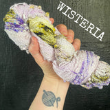 Wisteria - Hand dyed SLUB 4ply/sock yarn 100g/400m superwash merino, nylon blend