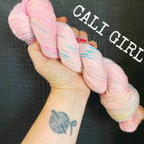 Cali Girl - Hand dyed 4ply/sock yarn 100g/425m superwash merino, nylon blend