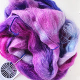 Grape Bloom  - Hand dyed - lace weight yarn - 50g/420m - kid mohair - silk