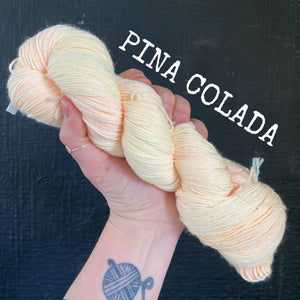 Pina Colada - Hand dyed 4ply/sock yarn 100g/425m superwash merino, nylon blend