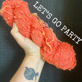 Let's Go Party - Hand dyed SLUB 4ply/sock yarn 100g/400m superwash merino, nylon blend