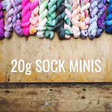 20g hand dyed sock yarn mini skeins