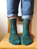 Crochet Pattern - Gaspeite Socks - PRINT