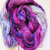 Grape Bloom - Hand dyed - sock weight yarn - 100g/350m - Kid Silk Fluff