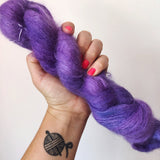 Violacea - Hand dyed - lace weight yarn - 50g/420m - kid mohair - silk