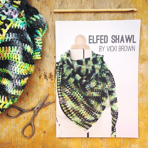 Crochet Pattern - Elfed Shawl - PRINT