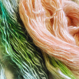 Blushing Lassie - Hand dyed - sock weight yarn - 100g/350m - Kid Silk Fluff