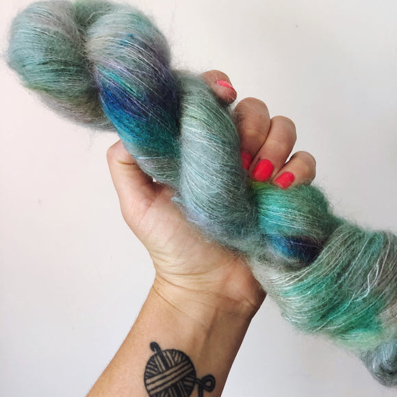 Best Mates  - Hand dyed - lace weight yarn - 50g/420m - kid mohair - silk