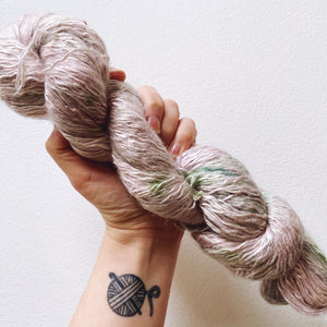 Mossy Rock  - Hand dyed - sock weight yarn - 100g/350m - Kid Silk Fluff