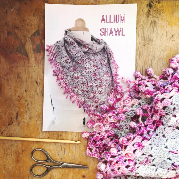 Crochet Pattern - Alium Shawl - PRINT