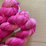 RASPBERRY - Hand dyed 4ply/sock yarn 100g/425m superwash merino, nylon blend