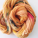 Fiery Angel - Hand dyed Aran Weight Yarn 100g/166m - organic merino