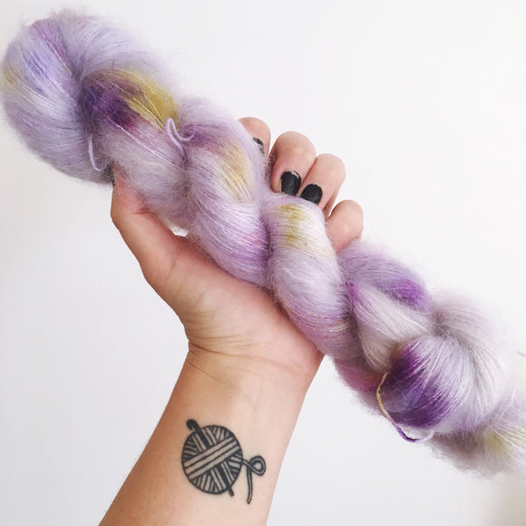 Wisteria - Hand dyed - lace weight yarn - 50g/420m - kid mohair - silk